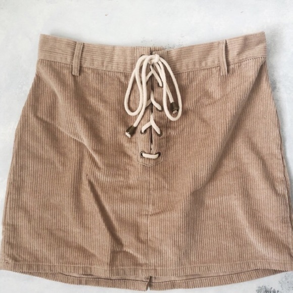 Kendall & Kylie Dresses & Skirts - Kendall Kylie Corduroy Lace Up Skirt